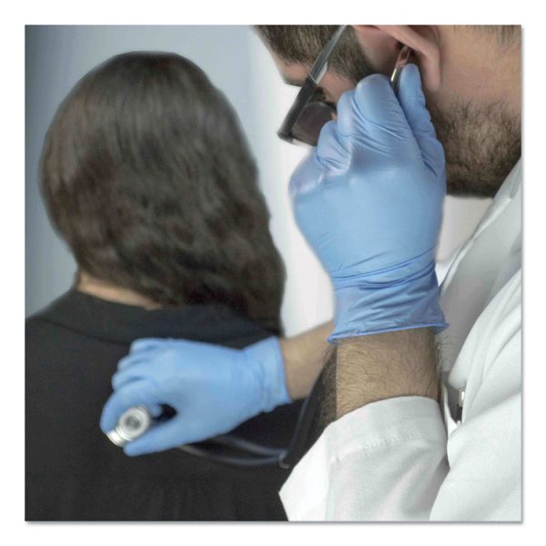Nitrile Exam Gloves, Powder-Free, 3 mil, Medium, Light Blue, 100/Box, 10 Boxes/Carton - Image 3