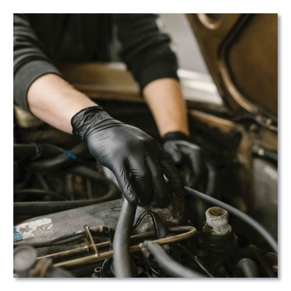 Industrial Nitrile Gloves, Powder-Free, 5 mil, X-Large, Black, 100 Gloves/Box, 10 Boxes/Carton - Image 6