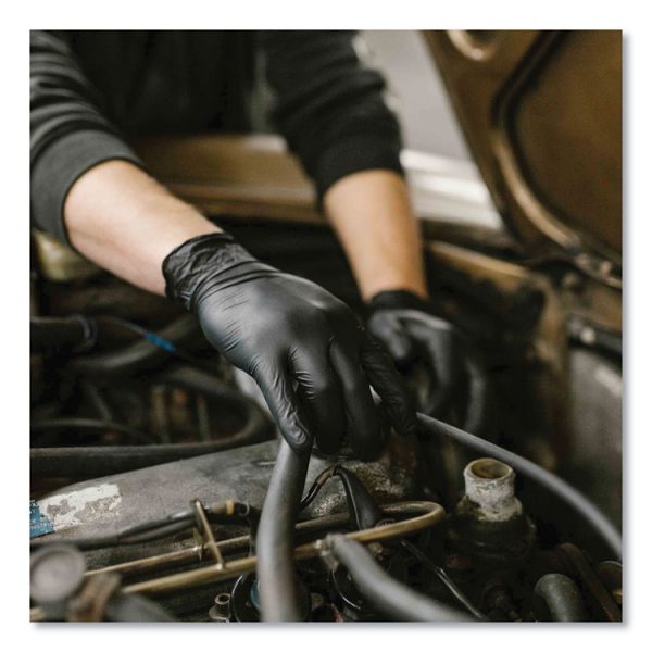 Industrial Nitrile Gloves, Powder-Free, 5 mil, X-Large, Black, 100 Gloves/Box, 10 Boxes/Carton - Image 7