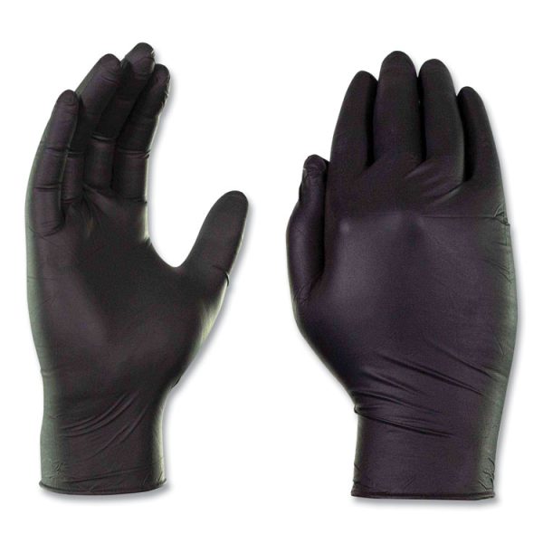 Nitrile Exam Gloves, Powder-Free, 6 mil, Small, Black, 100 Gloves/Box, 10/Carton - Image 2