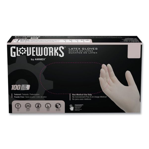 Latex Disposable Gloves, Powder-Free, 4 mil, Large, Ivory, 100 Gloves/Box, 10 Boxes/Carton - Image 2