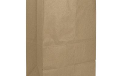Grocery Paper Bags, 50 lb Capacity, #20 Squat, 8.25″ x 5.94″ x 13.38″, Kraft, 500 Bags