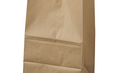 Grocery Paper Bags, 40 lb Capacity, #20 Squat, 8.25″ x 5.94″ x 13.38″, Kraft, 500 Bags