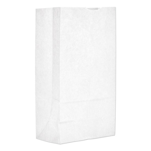 Grocery Paper Bags, 40 lb Capacity, #12, 7.06" x 4.5" x 13.75", White, 500 Bags