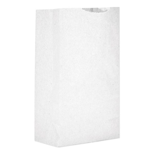 Grocery Paper Bags, 30 lb Capacity, #2, 4.31" x 2.44" x 7.88", White, 6,000 Bags