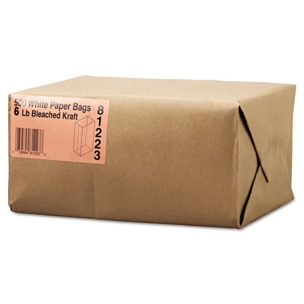 Grocery Paper Bags, 35 lb Capacity, #6, 6" x 3.63" x 11.06", White, 500 Bags - Image 7