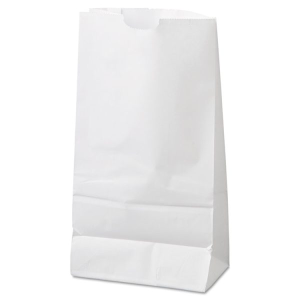 Grocery Paper Bags, 35 lb Capacity, #6, 6" x 3.63" x 11.06", White, 500 Bags - Image 6
