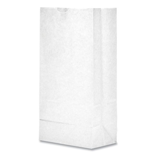 Grocery Paper Bags, 35 lb Capacity, #6, 6" x 3.63" x 11.06", White, 500 Bags - Image 2
