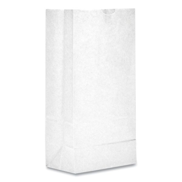 Grocery Paper Bags, 35 lb Capacity, #6, 6" x 3.63" x 11.06", White, 500 Bags - Image 3