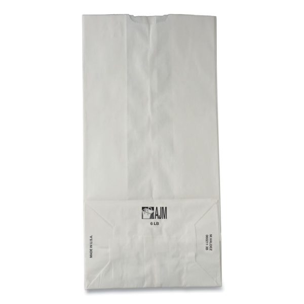 Grocery Paper Bags, 35 lb Capacity, #6, 6" x 3.63" x 11.06", White, 500 Bags - Image 5