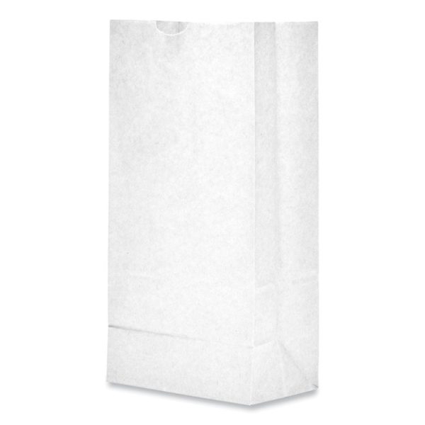 Grocery Paper Bags, 35 lb Capacity, #8, 6.13" x 4.17" x 12.44", White, 500 Bags - Image 2