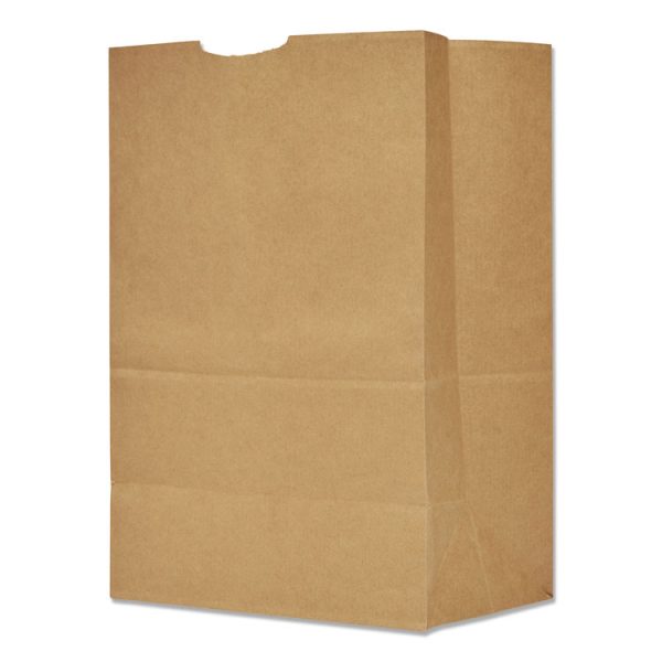 Grocery Paper Bags, 75 lb Capacity, 1/6 BBL, 12" x 7" x 17", Kraft, 400 Bags - Image 2