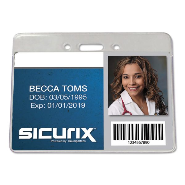 Sicurix Proximity Badge Holder, Horizontal, 4w X 3h, Clear, 50/pack - Image 3