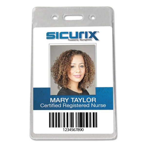 Sicurix Proximity Badge Holder, Vertical, 2 1/2w X 4 1/2h, Clear, 50/pack - Image 2