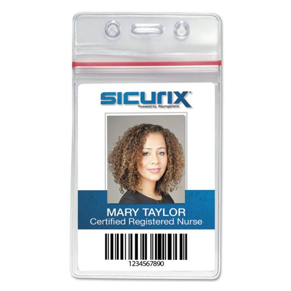 Sealable Cardholder, Vertical, 2.62 X 3.75, Clear, 50/pack - Image 3