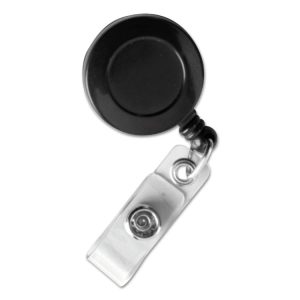Id Slide-Style Belt Clip Card Reels, 30" Extension, Black, 25/pack