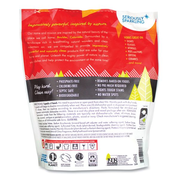 Dishwasher Detergent Power Packs, Citrus Zest, 48 Tab Pouch, 6/carton - Image 2
