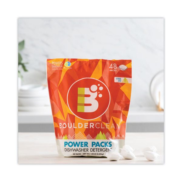Dishwasher Detergent Power Packs, Citrus Zest, 48 Tab Pouch, 6/carton - Image 3