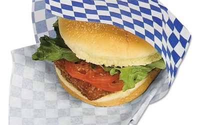 Grease-Resistant Paper Wraps And Liners, 12 X 12, Blue Check, 1,000/box, 5 Boxes/carton