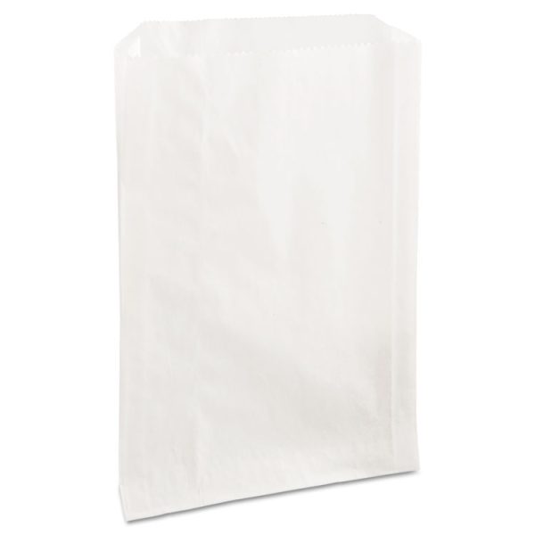 Grease-Resistant Single-Serve Bags, 6.5" X 8", White, 2,000/carton