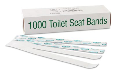 Sani/shield Printed Toilet Seat Band, 16 X 1.5, Deep Blue/white, 1,000/carton
