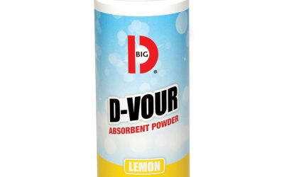 D-Vour Absorbent Powder, Lemon, 16 oz Canister, 6/Carton