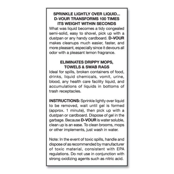 D-Vour Absorbent Powder, Lemon, 16 oz Canister, 6/Carton - Image 3