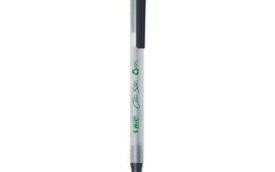 ReVolution Clic Stic Ballpoint Pen, Retractable, Medium 1 mm, Black Ink, Translucent Frost/Black Barrel, 48/Pack