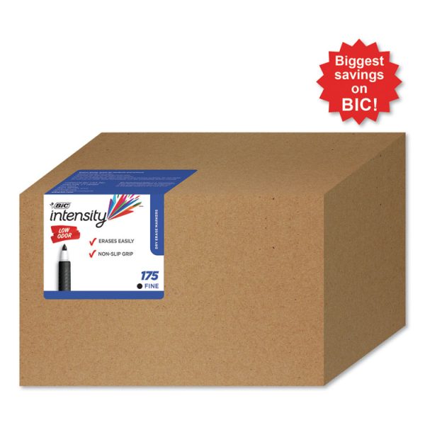 Intensity Low Odor Fine Point Dry Erase Marker Xtra Value Pack, Fine Bullet Tip, Black, 175/carton - Image 2