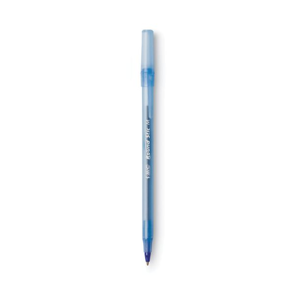 Round Stic Xtra Life Ballpoint Pen Xtra-Value Pack, Stick, Medium 1.2 mm, Blue Ink, Translucent Blue Barrel, 240/Carton - Image 2