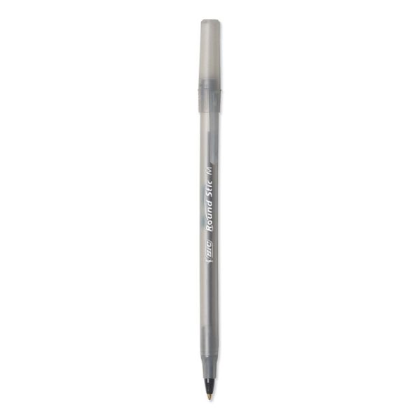 Round Stic Xtra Life Ballpoint Pen Xtra-Value Pack, Stick, Medium 1 mm, Black Ink, Translucent Frost Barrel, 240/Carton - Image 2