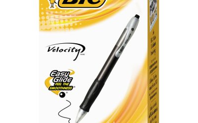 Velocity Easy Glide Ballpoint Pen Value Pack, Retractable, Medium 1 Mm, Black Ink, Black Barrel, 36/pack