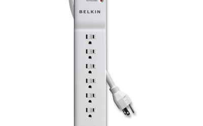 Home/Office Surge Protector, 7 AC Outlets, 6 ft Cord, 2,320 J, White