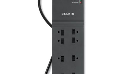 Home/Office Surge Protector, 8 AC Outlets, 8 ft Cord, 2,500 J, Black