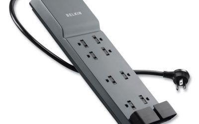 Home/Office Surge Protector, 8 AC Outlets, 6 ft Cord, 3,390 J, White