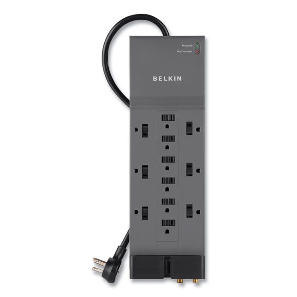 Professional Series SurgeMaster Surge Protector, 12 AC Outlets, 8 ft Cord, 3,780 J, Dark Gray - Image 5