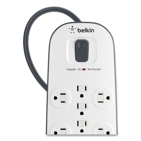 Home/Office Surge Protector, 12 AC Outlets, 6 ft Cord, 3,996 J, White/Black - Image 10