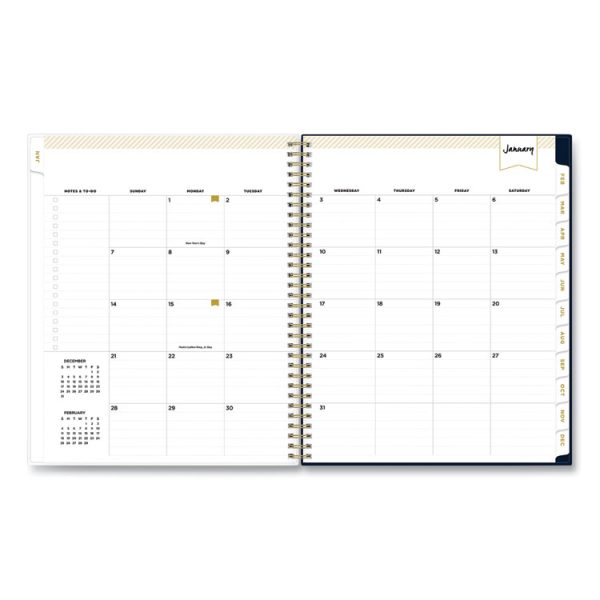 Day Designer Peyton Create-Your-Own Cover Weekly/Monthly Planner, Floral Artwork, 11 x 8.5, Navy, 12-Month (Jan-Dec): 2024 - Image 4