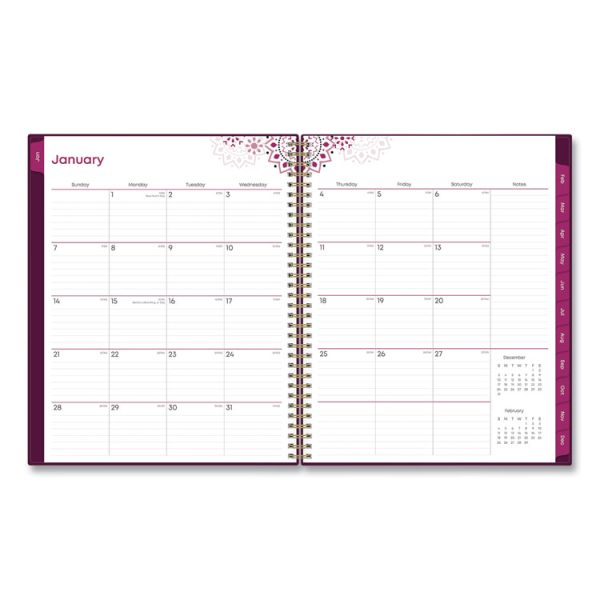 Gili Weekly/Monthly Planner, Gili Jewel Tone Artwork, 11 x 8.5, Plum Cover, 12-Month (Jan to Dec): 2024 - Image 3