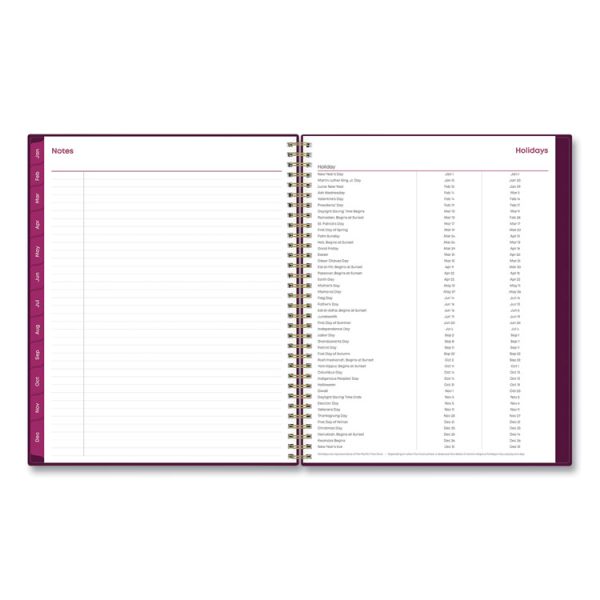 Gili Weekly/Monthly Planner, Gili Jewel Tone Artwork, 11 x 8.5, Plum Cover, 12-Month (Jan to Dec): 2024 - Image 8