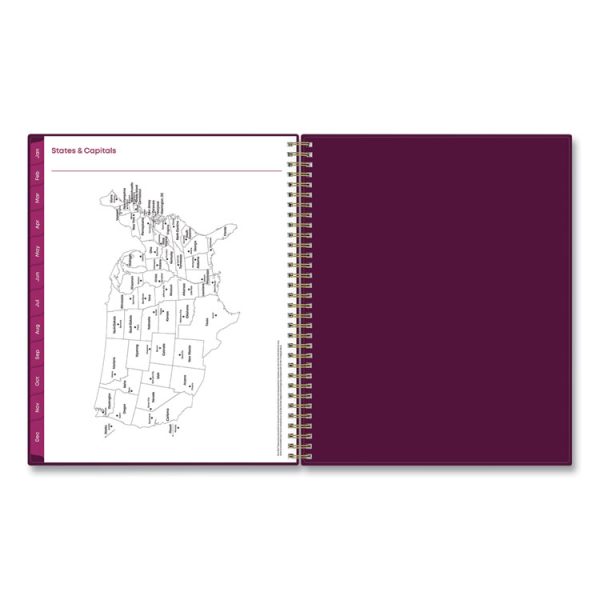 Gili Weekly/Monthly Planner, Gili Jewel Tone Artwork, 11 x 8.5, Plum Cover, 12-Month (Jan to Dec): 2024 - Image 9