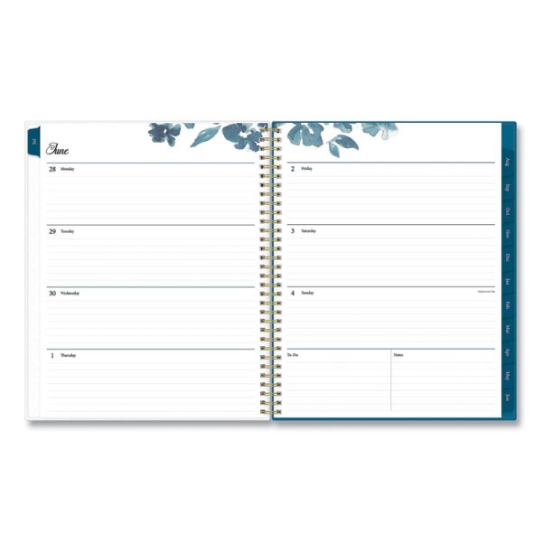 Bakah Blue Academic Year Weekly/Monthly Planner, Floral Artwork, 11 x 8.5, Blue/White Cover, 12-Month (July-June): 2023-2024 - Image 2