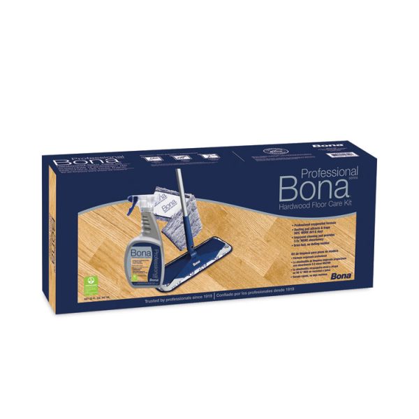 Hardwood Floor Care Kit, 15" Wide Microfiber Head, 52" Blue Steel Handle - Image 2