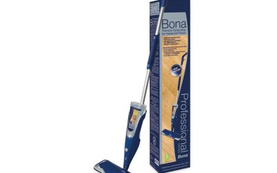 Hardwood Floor Mop, 15″ Wide Microfiber Head, 52″ Blue Plastic/steel Handle