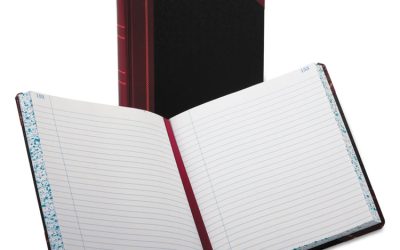 Account Record Book, Record-Style Rule, Black/red/gold Cover, 9.25 X 7.31 Sheets, 300 Sheets/book