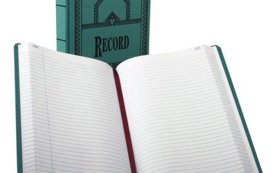 Account Record Book, Record-Style Rule, Blue Cover, 11.75 X 7.25 Sheets, 500 Sheets/book