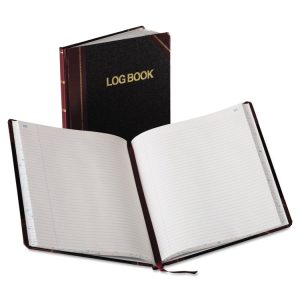 Log Book, List-Management Format with Medium/College Rule, Black/Red Cover, (150) 10.13 x 7.78 Sheets