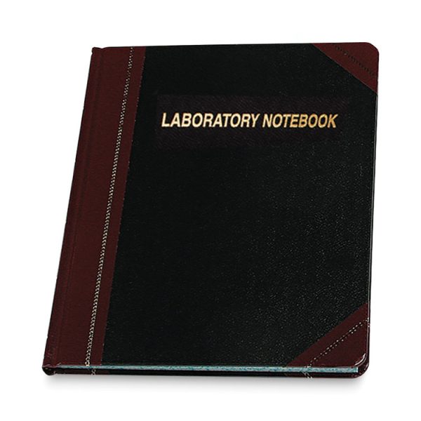 Laboratory Notebook, Data/Lab-Record Format, Black/Red Cover, (150) 10.38 x 8.13 Sheets - Image 3