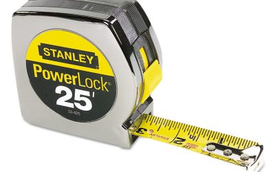 Powerlock II Power Return Rule, 1″ x 25 ft, Chrome/Yellow