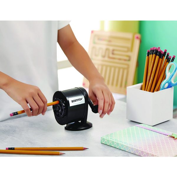 Metal Manual Pencil Sharpener, Manually-Powered, 5.44" x 2.69" x 4.33", Black - Image 6